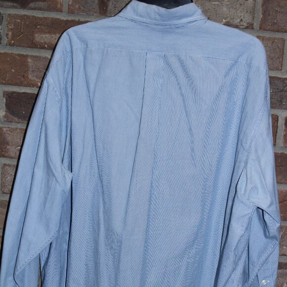 Ralph Lauren Shirt 18 34/35 Blue White Striped Yarmouth Button Down Blue Pony - Picture 4 of 7
